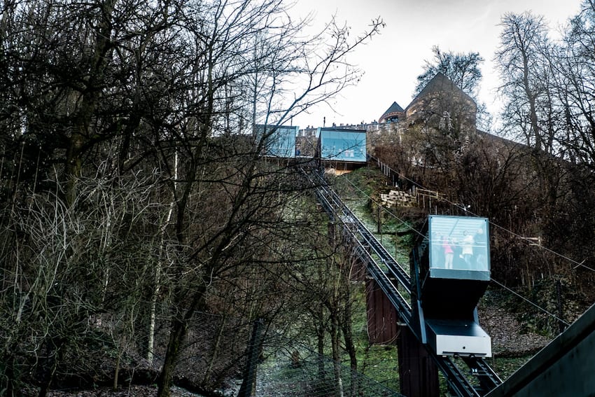 Ljubljana, kolejka na wzgórze zamkowe.