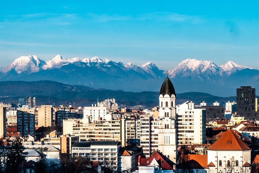 Ljubljana – widok z wzgórza zamkowego.